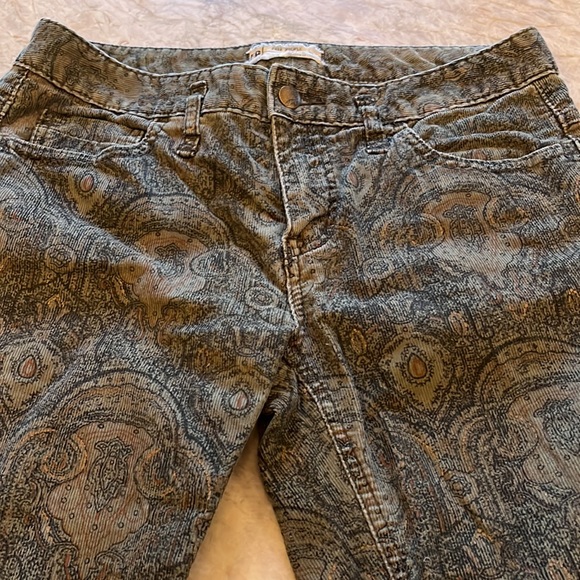 Free People size W28 fun paisley print green courdoroys vintage - Picture 1 of 5